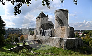 Mediaeval stone old castle on a hill in Bedzin, southern Poland