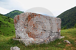 Mediaeval tombstones located in Lukomir village on Bjelasnica mountain, Bosnia and Herzegovina