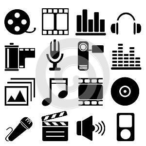 Medias icons set great for any use. Vector EPS10.