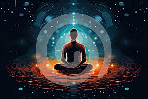 mediating person chakras and spirituality concept AI generated