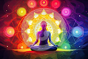 mediating person chakras and spirituality concept AI generated