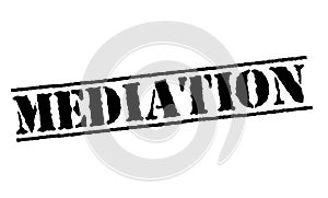 Mediation typographic stamp