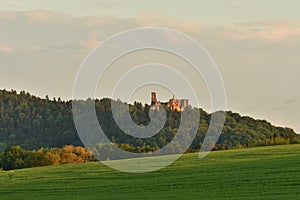 Mediawal Castle ruins in the forest Zborov Slovakia