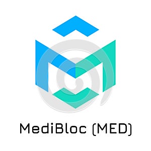 MediBloc MED. Vector illustration crypto coin ic