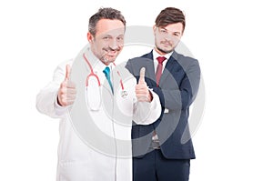Medic or doctor showing like