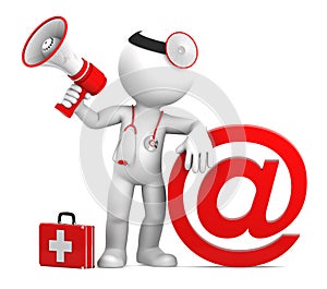 Medic with email sign photo