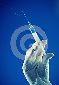 Medic hand with syringe