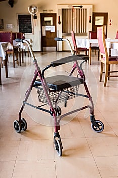 Medic Rollator 4 wheel Aluminum With Hand Brake in a old age nursing home