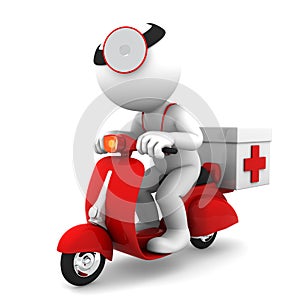 Medic on scooter photo