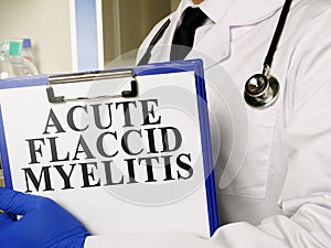 Medic shows diagnosis Acute Flaccid Myelitis AFM