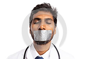 Medic silenced with mouth being taped