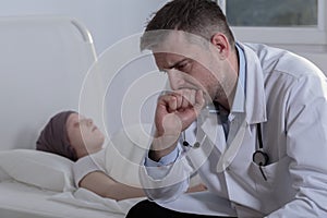 Medic with terminally ill girl