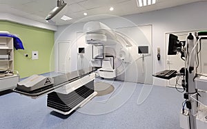 Advanced linear accelerator in oncological cancer therapy in a modern hospital photo