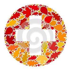 Medical Aid Autumn Collage Icon with Fall Leaves