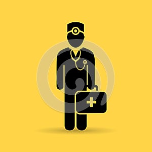 Medical aid doctor vector icon