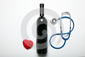 Medical alcohol use. Red wine is good for cardiological health photo