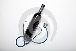 Medical alcohol use. Red wine is good for cardiological health photo