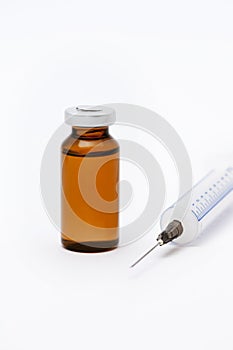 Medical ampoule and syringe photo