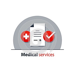 Medical analysis, annual check up, health insurance concept, hospital treatment