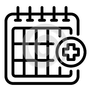 Medical appointment icon, outline style