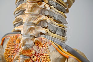 Medical assessment, anatomical features vertebrae including vertebral body arch spinous annulus fibrosus nucleus