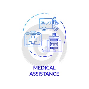 Medical assistance concept icon
