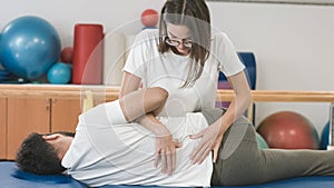 Medical back massage and exercises