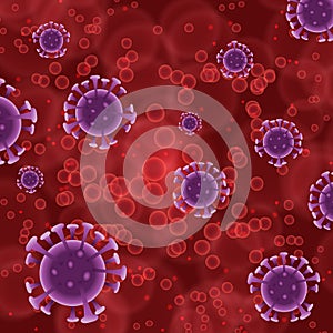 Medical background with abstract virus cells