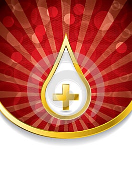 Medical background with blood drop and cross