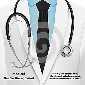 Medical background with doctor and stethoscope