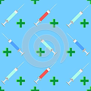 Medical background with injections and treatment icon