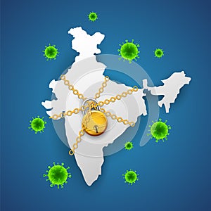 Medical background showing India lockdown due to deadly Novel Coronavirus 19 epidemic outbreak