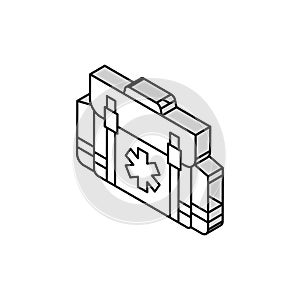 medical bag ambulance isometric icon vector illustration