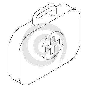 Medical bag icon, isometric 3d style