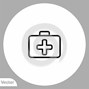 Medical bag vector icon sign symbol