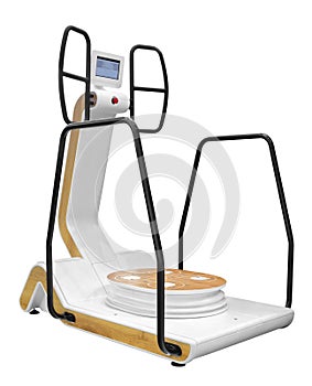 medical balance training simulator for medical recovery after trauma and stroke of the brain on white background