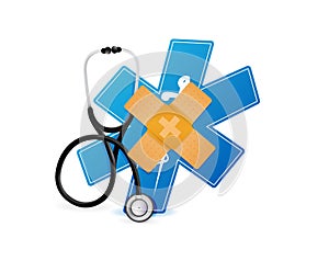 medical band aid fix solution concept