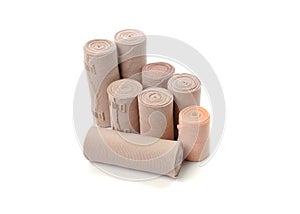 Medical bandage roll isolated on white background