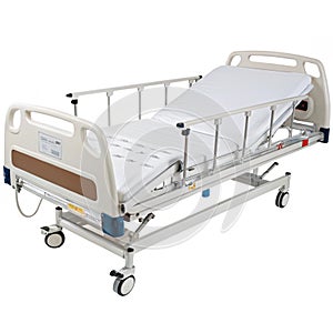 Medical bed isolated on white background