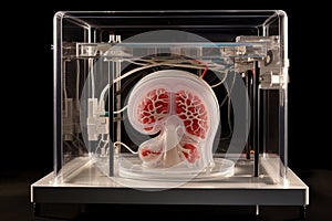 Medical bio 3d printer prints human brain for transplantation in the laboratory, AI Generated