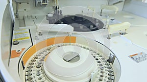 Medical blood separation test centrifuge in chemical laboratory