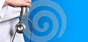 Medical blue background doctor