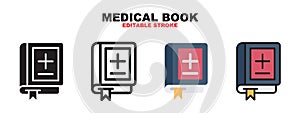 Medical Book icon set with different styles
