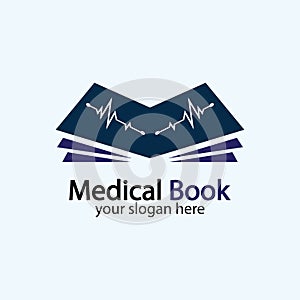 Medical Book Logo icon design vector,health book education logo Designs Inspiration