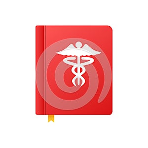 Medical Book, mesh. Medical reference books, textbooks, encyclopedia. Vector illustration.