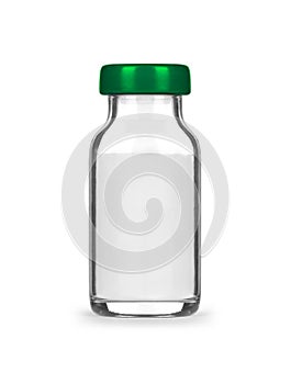 Medical bottle with preparation isolated on white