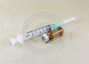 Medical bottle and syringe