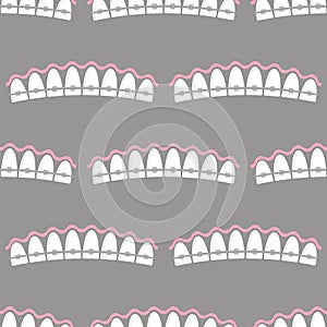 Medical Braces Teeth. Dental Care Seamless Background. Orthodontic Treatment.