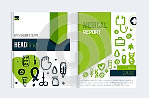 Medical Brochure template. Vector banner abstract geometric background. Vector hospital flyer, magazine cover poster.