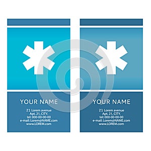 Medical business cards.Medical healthcare.Concept of design of a banner.